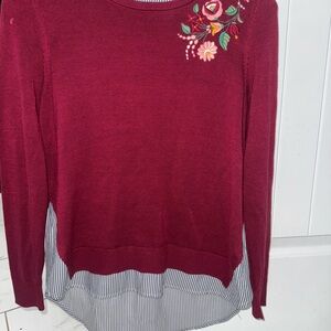 Crown & Ivy Maroon Knit Top